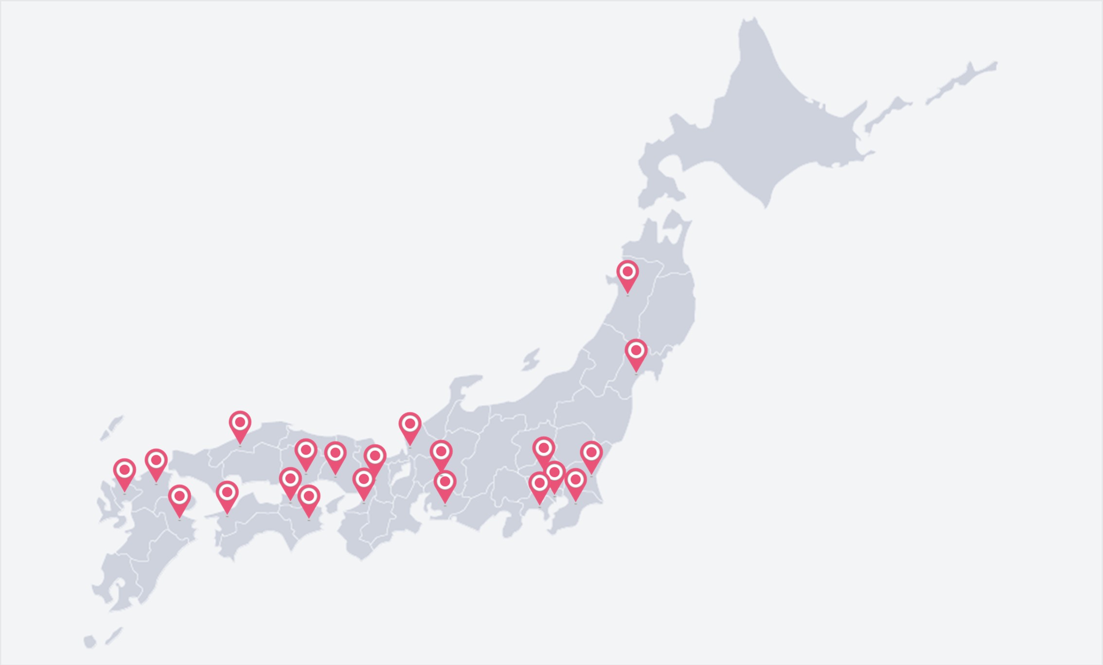 川崎式BK117国内運航基地及び機数マップ